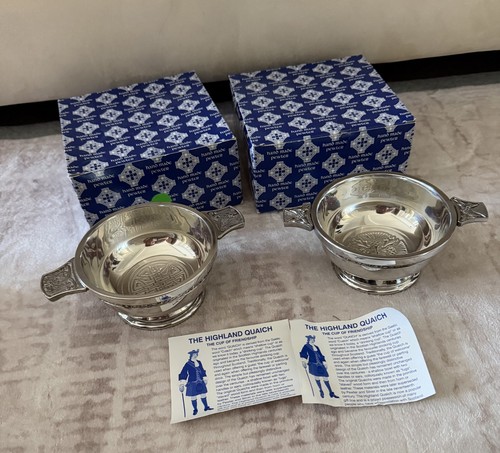 Pair handmade pewter highland - pair,