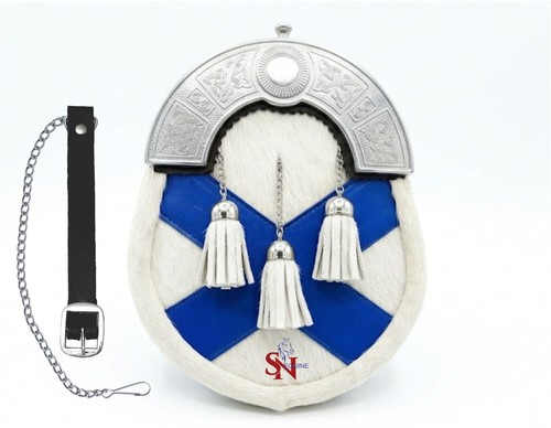 Scottish flag leather - scottish, sporran