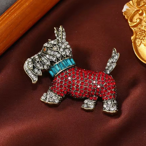 Scottie dog brooch pin - dog,