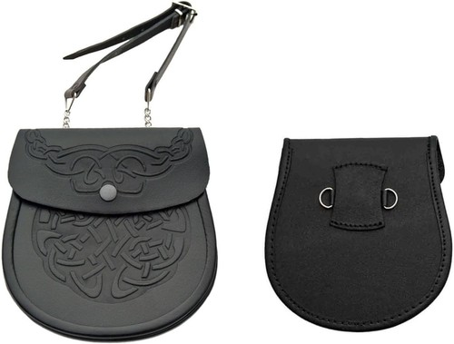 Genuine black leather celtic - black,